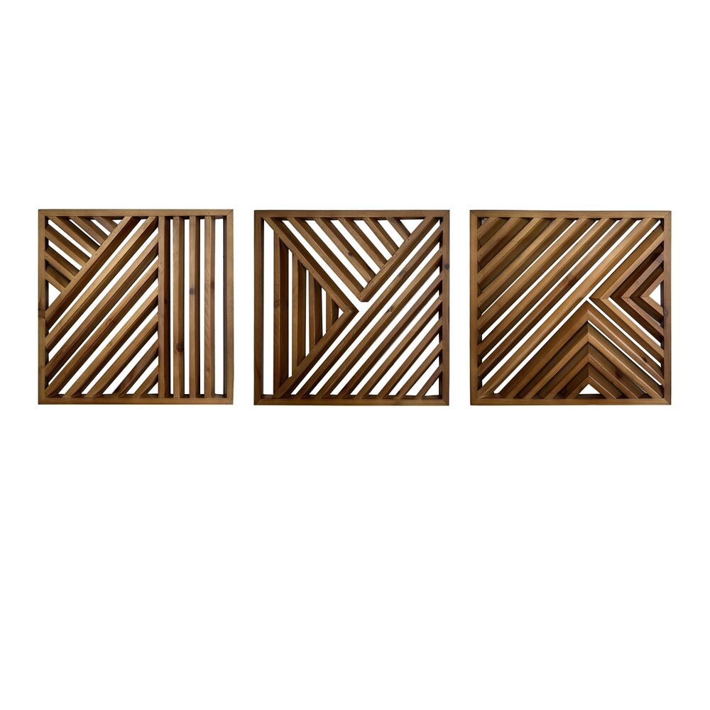 2552 Wooden Geometric Home Wall Decor Slatted Wood Design Wall